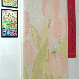郁金香串珠门帘 饰挂件 花朵珠帘挂帘 客厅入户门玄关隔断装