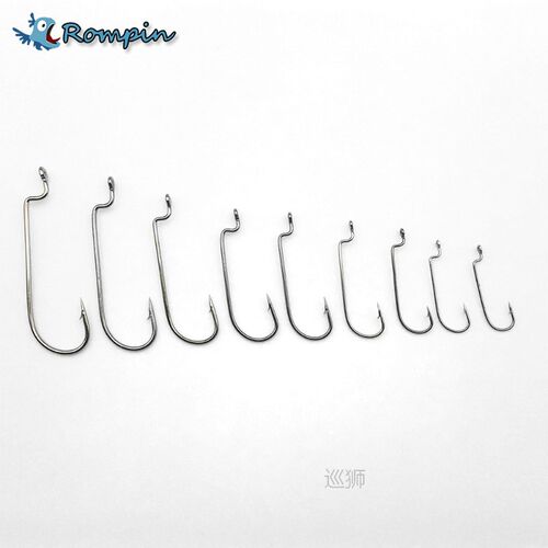 100pcs Narrow J Bend Worm Hook for Carolina Rigs Bass Fishin