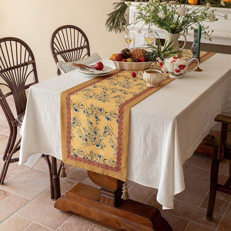 亚麻桌旗防水茶几台布美式电视柜桌布南法式田园风茶旗斗柜布床旗,居家布艺,桌旗,淘宝优惠券,粉丝福利购,淘宝优惠卷