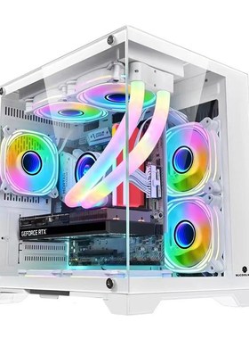 孤勇者MINI海景房机箱 MATX全侧透玻璃240水冷无立柱电脑机箱