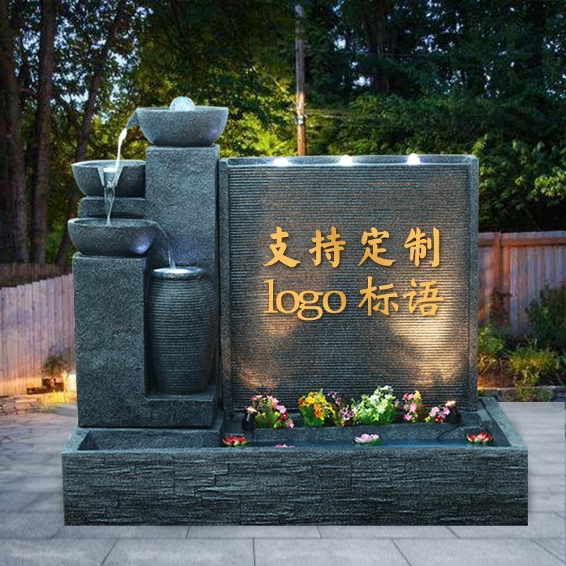 欧式水幕墙假山流水喷泉别墅庭院水景H屏风公司装饰景观家居摆件