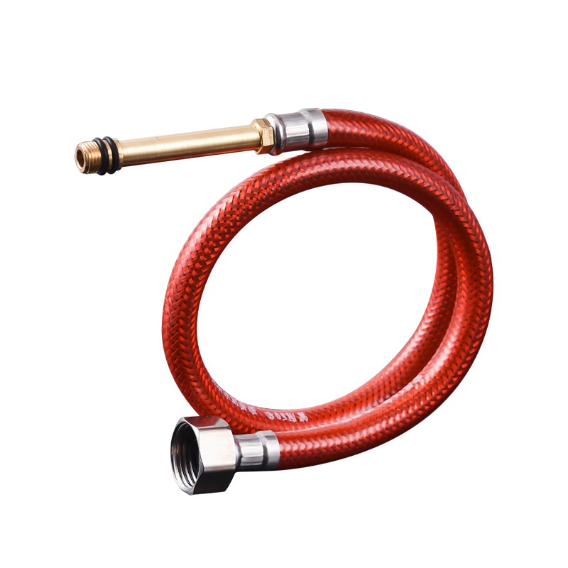 304不锈钢厨房水龙头软管冷热进水管4分编织上水软管尖头管耐高温