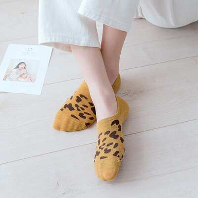 推荐Leopard invisible socks women's summer thin cotton socks