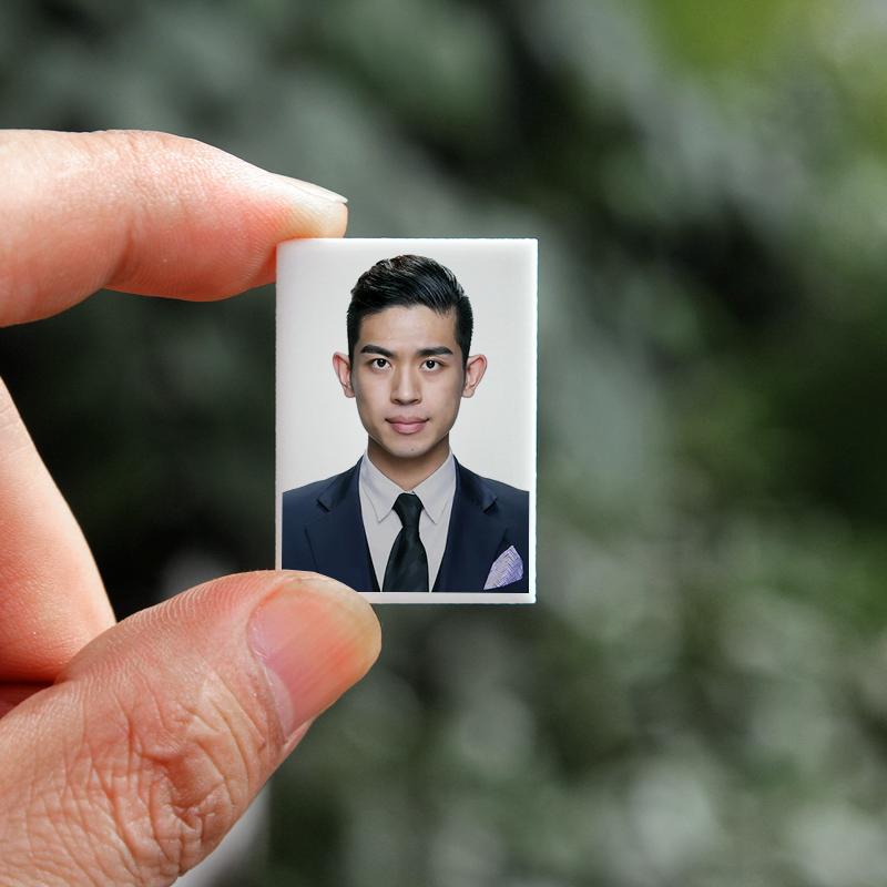 骨灰盒小瓷像一寸超薄插片殡葬老人遗像祭祀牌位照彩色黑白不退色