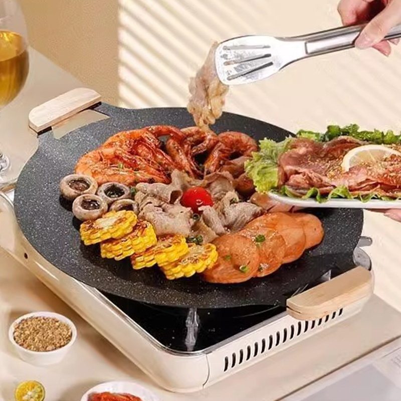 新品烤盘家用烤肉铁板烧盘韩式电磁炉卡式炉电陶炉麦饭.石不粘煎