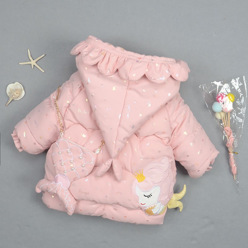 女童加绒加厚羽绒棉服2021新款y1-2-5岁3宝宝棉袄棉衣婴幼儿童外