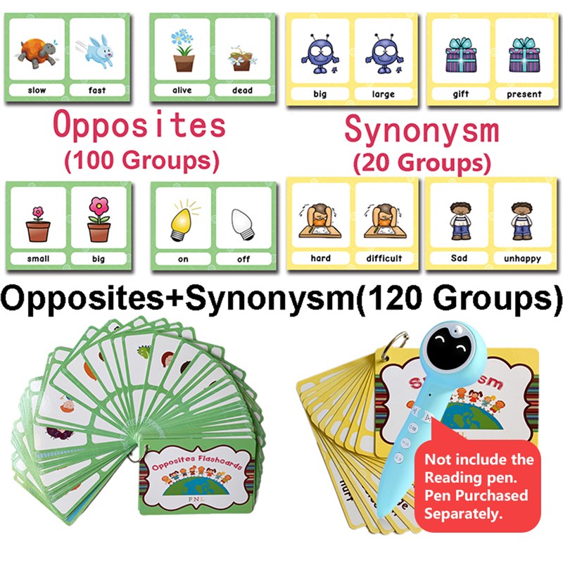 推荐120 Groups Opposites Synonyms English Flashcards Word Pi