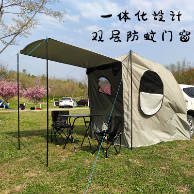 新品户外多功能汽车延伸车尾帐篷自驾e游野露Q营越野车后备箱车载