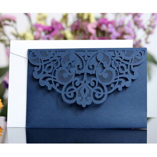 50pcs Elegant Laser Cut Wedding Invitation Card Customize Bu
