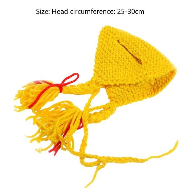 速发Puppy Cap Woolen Yarn Twist Braid Cute Shape Hand Knitti