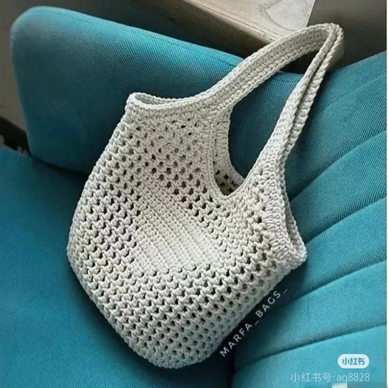 DIY手工毛线钩织夏日小号菜篮子包钩针diy编织材料包成品