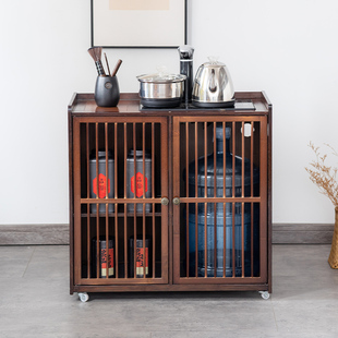 茶水柜带轮茶桌茶台侧边柜子茶房烧水一体水桶架办公室茶吧几边几