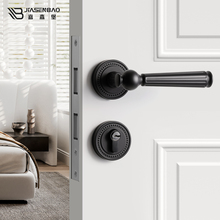 嘉森堡黑色法式室内卧室门锁家用磁吸木门锁卫生间静音房间分体锁