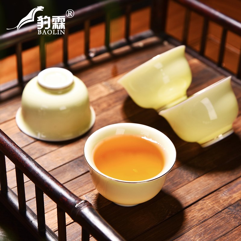 现货羊脂玉茶杯个人专用杯黄宝石女主人杯精O品功夫茶盏个人杯品