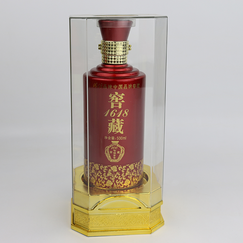 新品1斤玻璃散装白酒瓶窖藏1618酒F壶酒罐酒坛透明亚克力盒包装