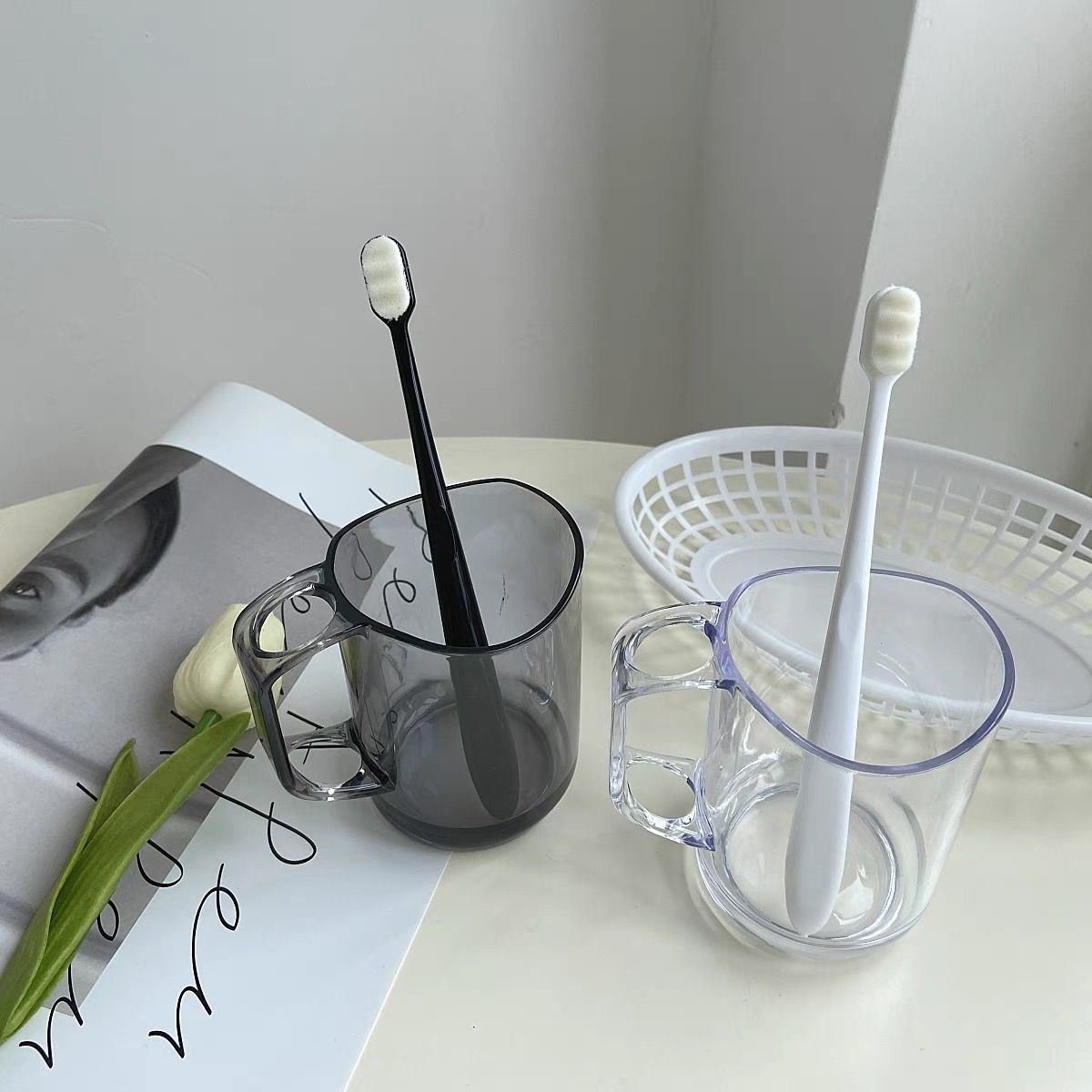 新品ins Korean stylze gargle Cup household minimalist teeth 收纳整理 晾晒杆 原图主图