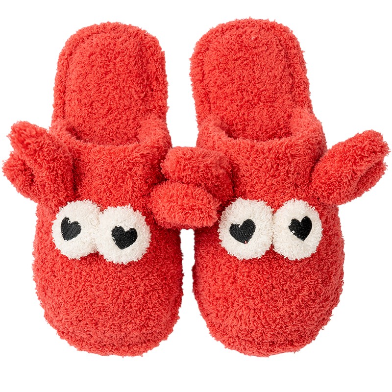 棉拖鞋女室内可爱毛绒情侣家居家用冬天H卡通男棉拖秋冬季厚底防