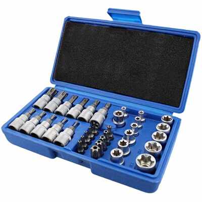 推荐34Pcs Torx Socket Set Triple Squre Socket Set Torx Bit