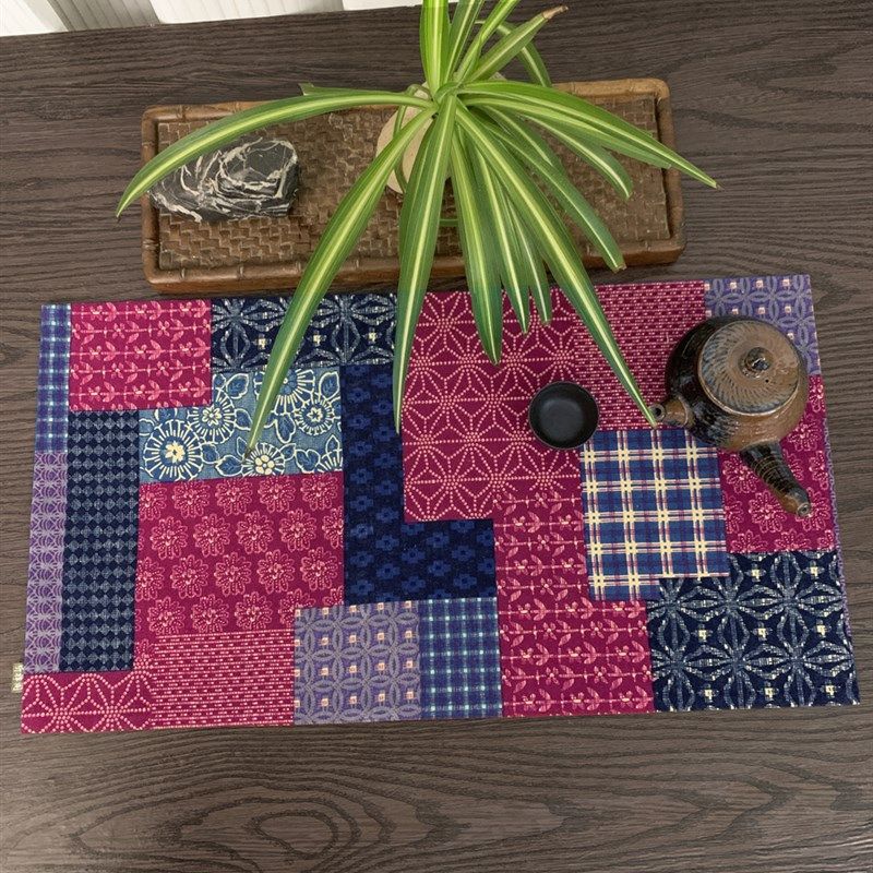 茶席棉麻复古民族风拼布印花茶席桌旗布艺茶垫禅意新中式小茶席,居家布艺,茶席,淘宝优惠券,粉丝福利购,淘宝优惠卷