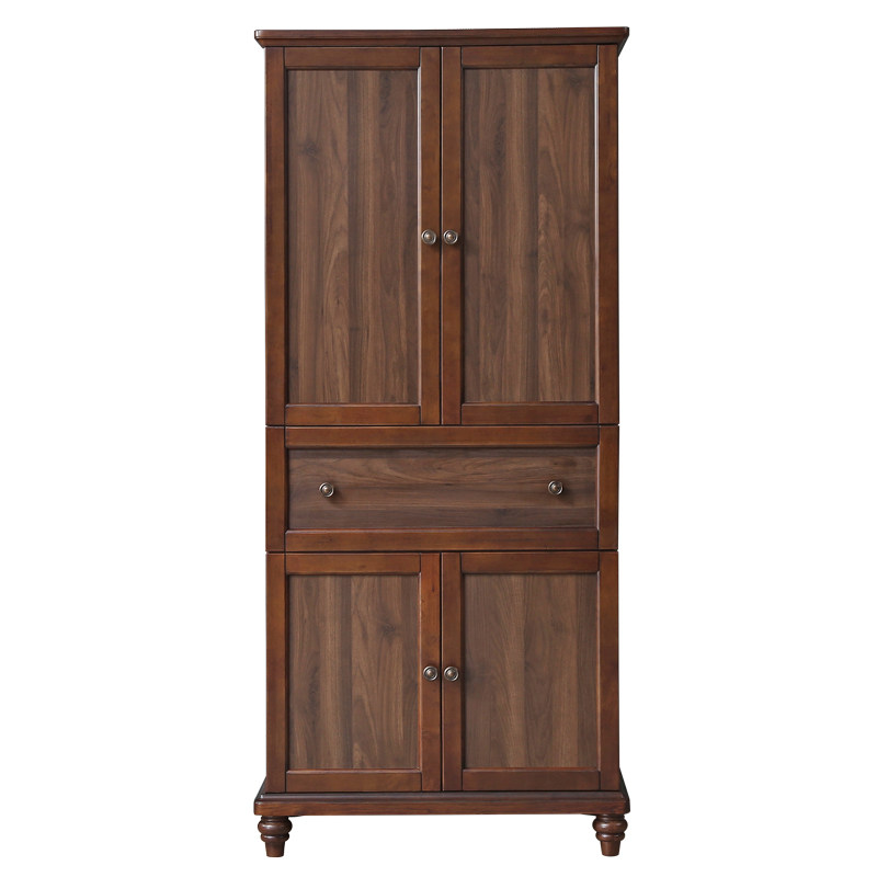 美式小户型衣柜四门有抽屉板式实木挂衣橱柜经Q济型简约收纳多功