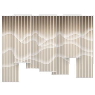 电动卷帘窗帘新中式办公室遮阳帘客厅悬挂式软隔断半透纱屏风挂帘