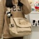 美式 斜挎包男大学生上课潮酷大容量休闲单肩包女简约通勤差包