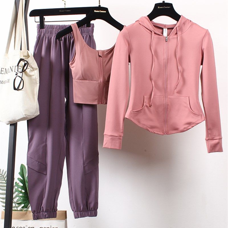 瑜伽服女秋冬季新款显瘦网红训练运动长袖速干晨跑步健身套装