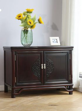 东非酸枝地柜床头柜洋花客厅电视柜新中式红木装饰柜明式家具