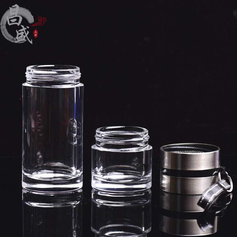 原矿石材天然白水晶茶水分离杯泡茶杯便携过滤杯子水杯新款可刻字