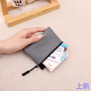 帆布零钱包男女布艺拉链收纳包简包卡约迷你短款儿童学生便携新款