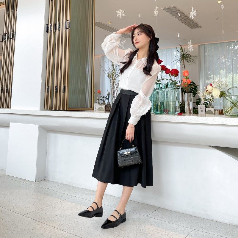 传祺女鞋~复古黑色玛丽珍女鞋2y024春夏新款尖头平底浅口单鞋凉鞋,女鞋,玛丽珍鞋,淘宝优惠券,粉丝福利购,淘宝优惠卷