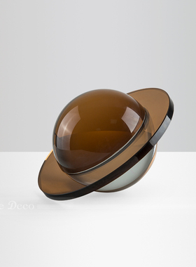 现代简约样板房间客厅摆件家居茶几电视柜创意P棕色水晶行星装饰