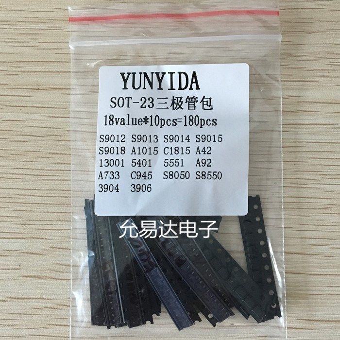 Transistor Assorted Kit (SOT-23) 18kinds*10pcs=180pcs 2N2222