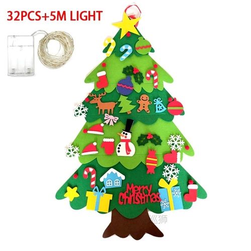 Baby Montessori Toy 32pcs DIY Felt Christmas Tree Toddlers B
