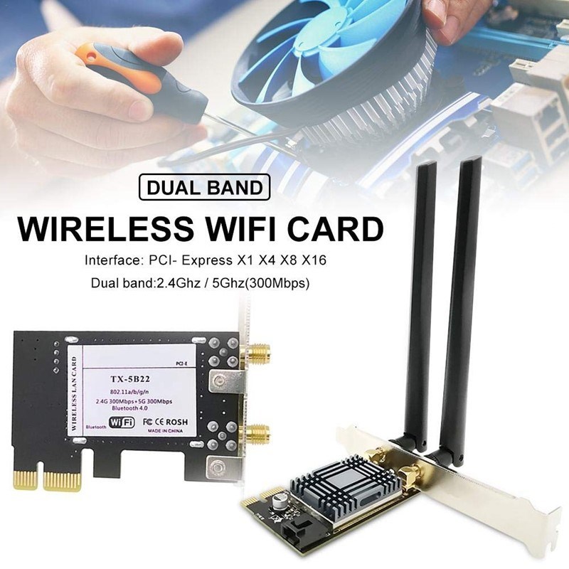 速发N1202 AR5B22 2.4G/5G Dual Band PCIE Wi-Fi Network Card w