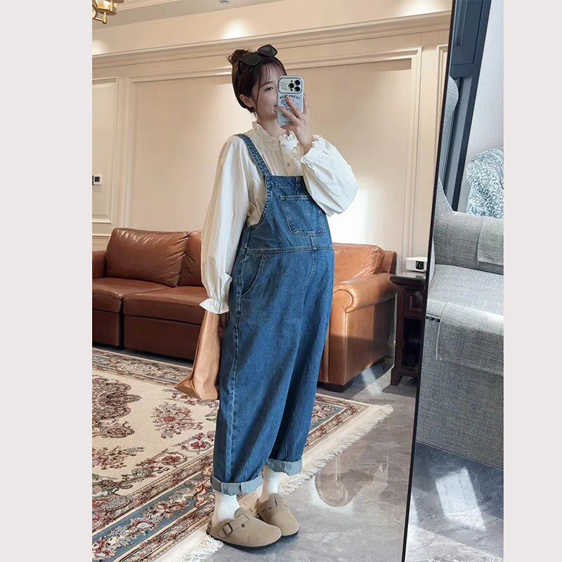 孕妇牛仔背带裤春秋款外穿2024新款孕妇装秋装大码宽松阔腿裤长裤,孕妇装/孕产妇用品/营养,孕妇休闲裤,淘宝优惠券,粉丝福利购,淘宝优惠卷