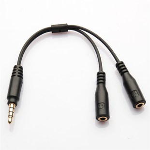 3.5mmStereo Audio Male to 2 Female Headphone Mic Y Splitter