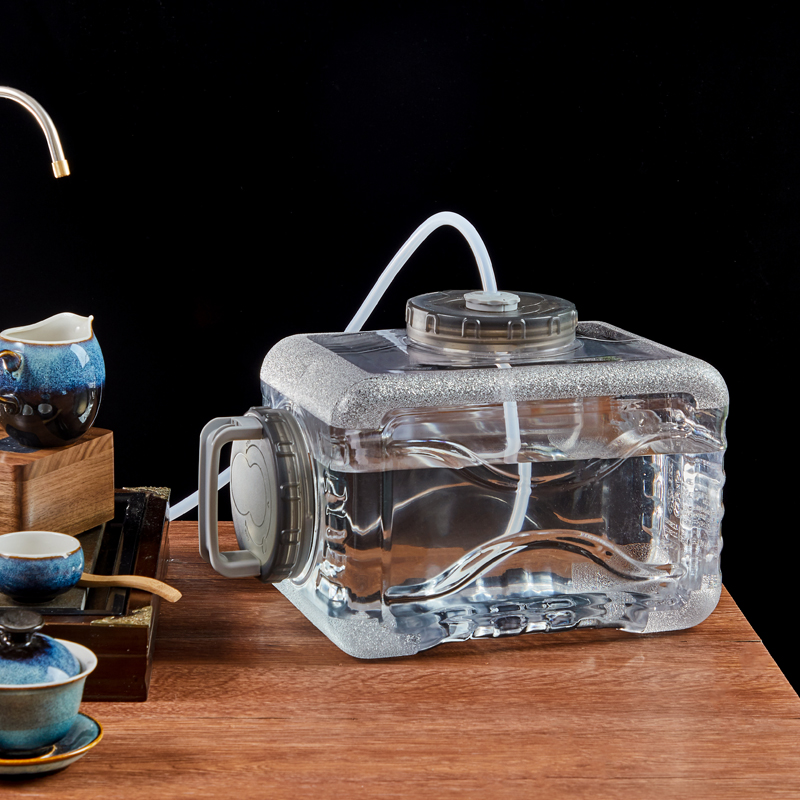 家用透明可拆洗白色纯净饮用水桶茶具茶道pc塑料水V桶饮水机茶吧