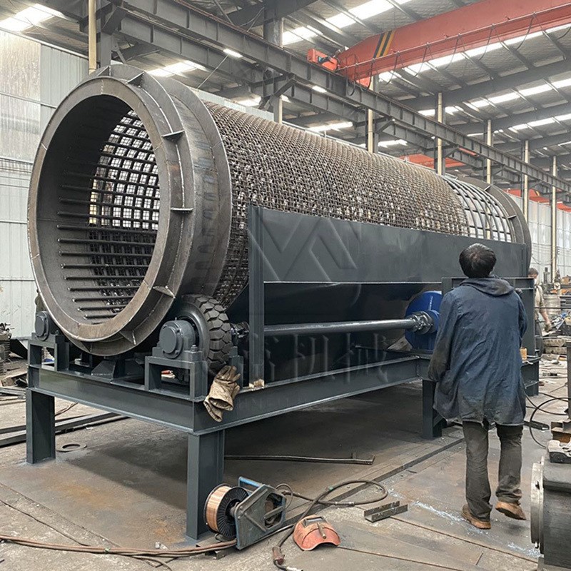 石英石水洗滚筒筛 无轴齿轮圆筒洗石分离机 建筑垃圾筛选机
