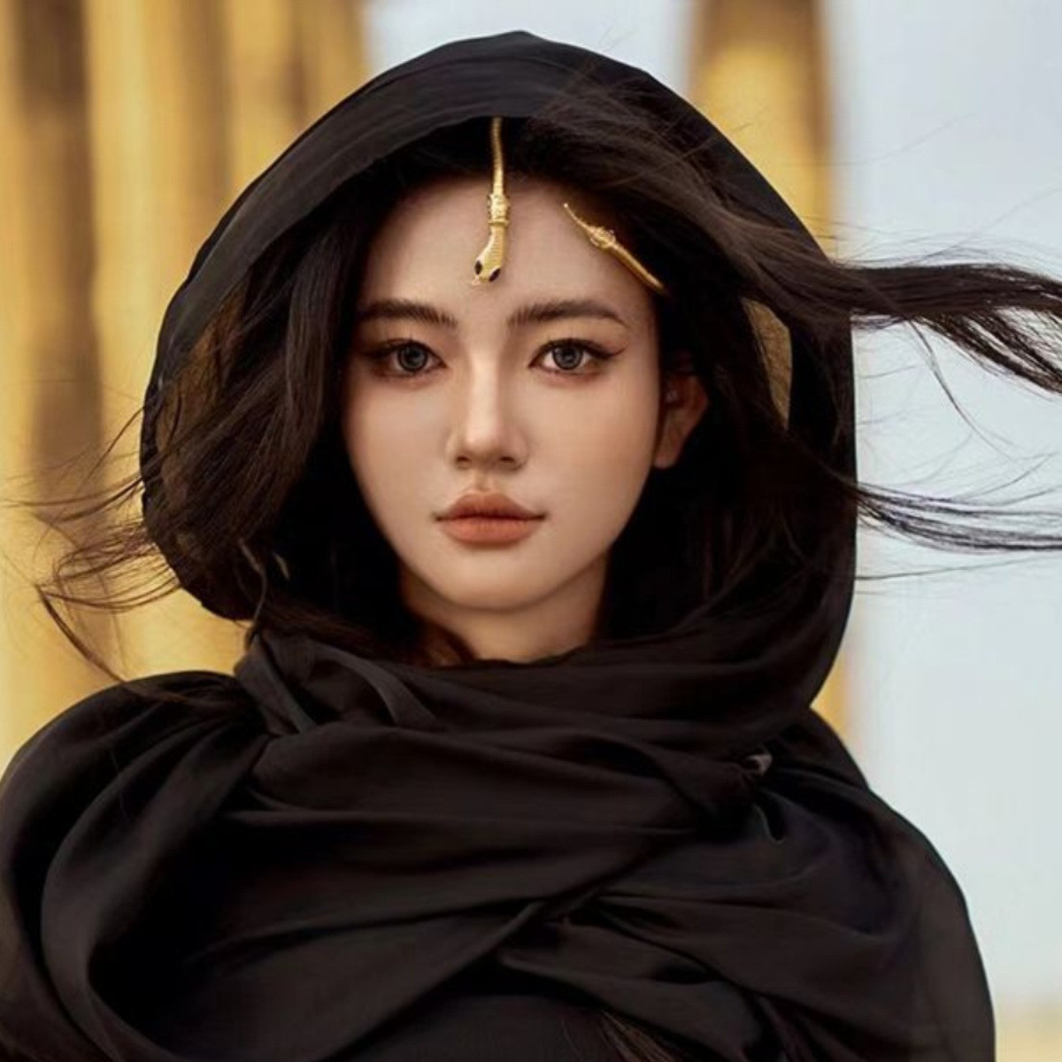 废土风披肩民族风沙漠旅游沙滩拍照女好看的茶卡盐湖围巾青海纱巾
