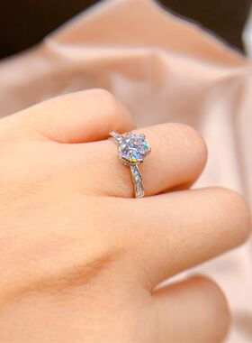 特大号情侣对戒1克拉钻戒指男女大码结婚订婚粗手胖妹开口调节