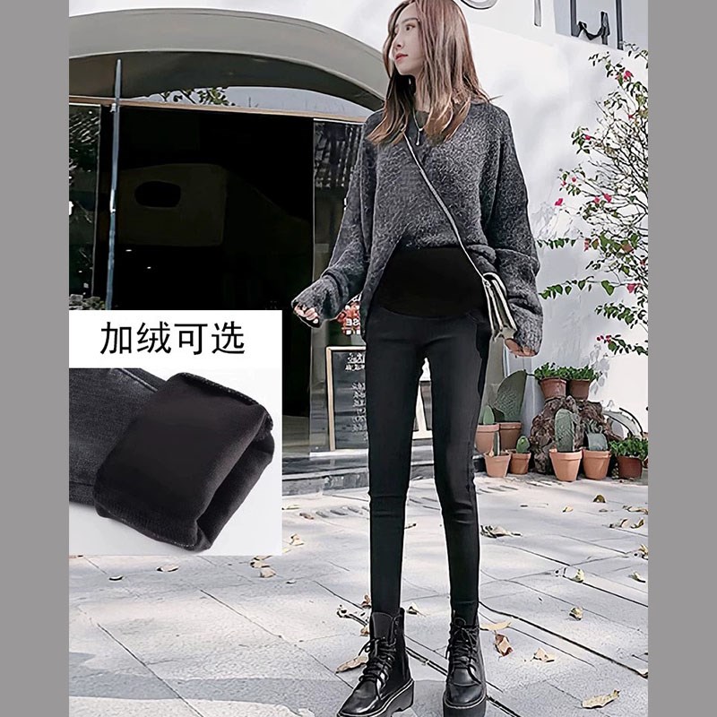 孕妇裤春秋外穿打底长裤加绒大码牛仔裤子秋冬季薄款怀孕孕期孕妈