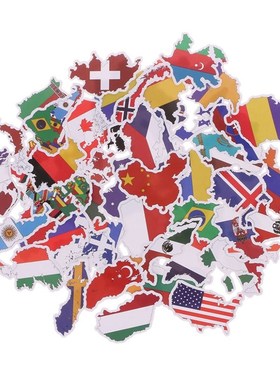 50X National Flags Stickers Toys Countries Map Sticker DIY