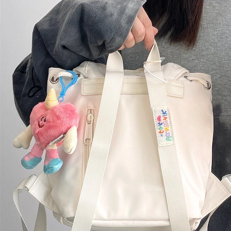 可爱白!小众洋气双肩包包女2024秋季新款学生上课大容量小背包潮