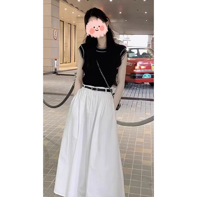 小个子穿搭一整套干练气质女装时髦时尚洋派小香风半身裙子套装夏