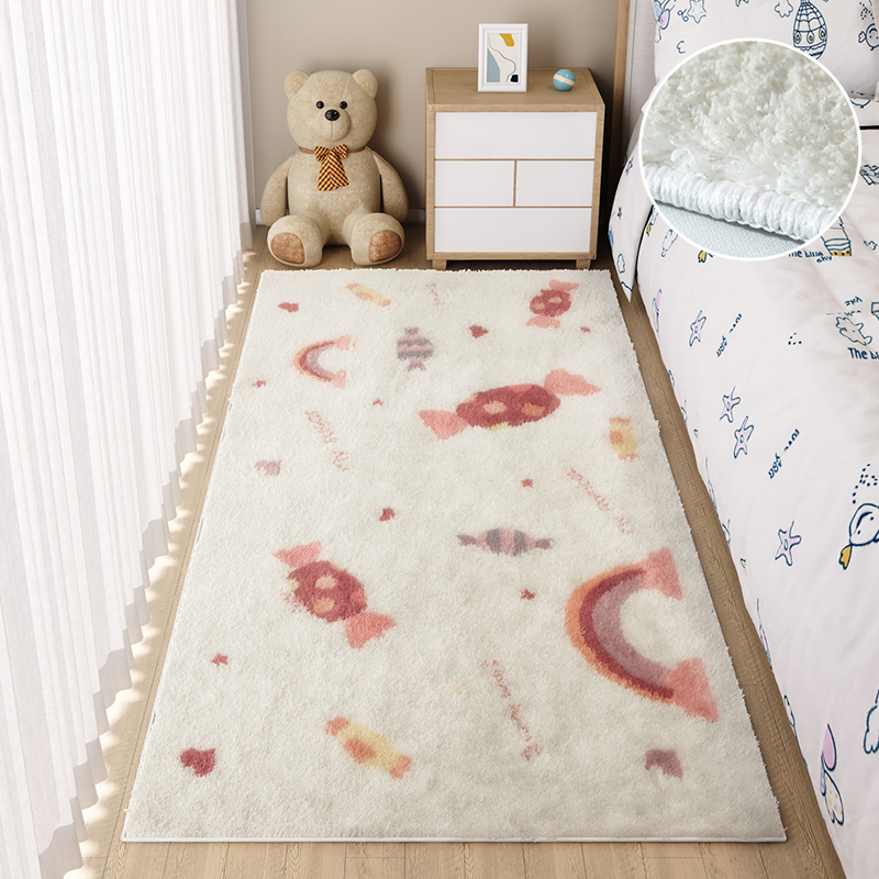 卧室地毯全铺短毛绒儿童卡通可爱房间床边K毯家用飘窗垫毯客厅地