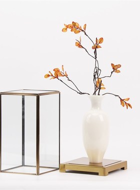 新中式琉璃花瓶玻璃展示罩摆件样板房间隔断书房茶室家居软装饰品