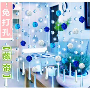 珠帘2023新水晶帘可爱门帘吊饰客厅隔断帘免打孔儿童房间装饰帘子