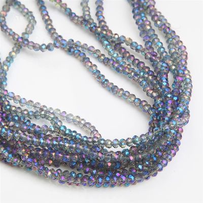 极速1strand 3*4mm 6mm Crystal Rondelle Beads Faceted Loose S