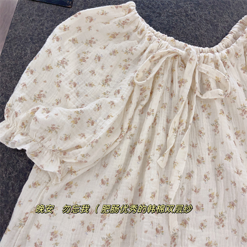 自留~高品质双层纱布棉温柔花花勿忘我宽松夏季甜美睡衣,女士内衣/男士内衣/家居服,睡衣/家居服套装,淘宝优惠券,粉丝福利购,淘宝优惠卷